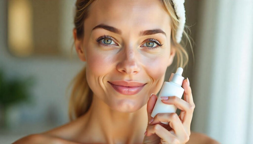 woman doing chemical peel at home